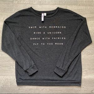 L/S Swim w/Mermaids, Ride a Unicorn” Lounge Top